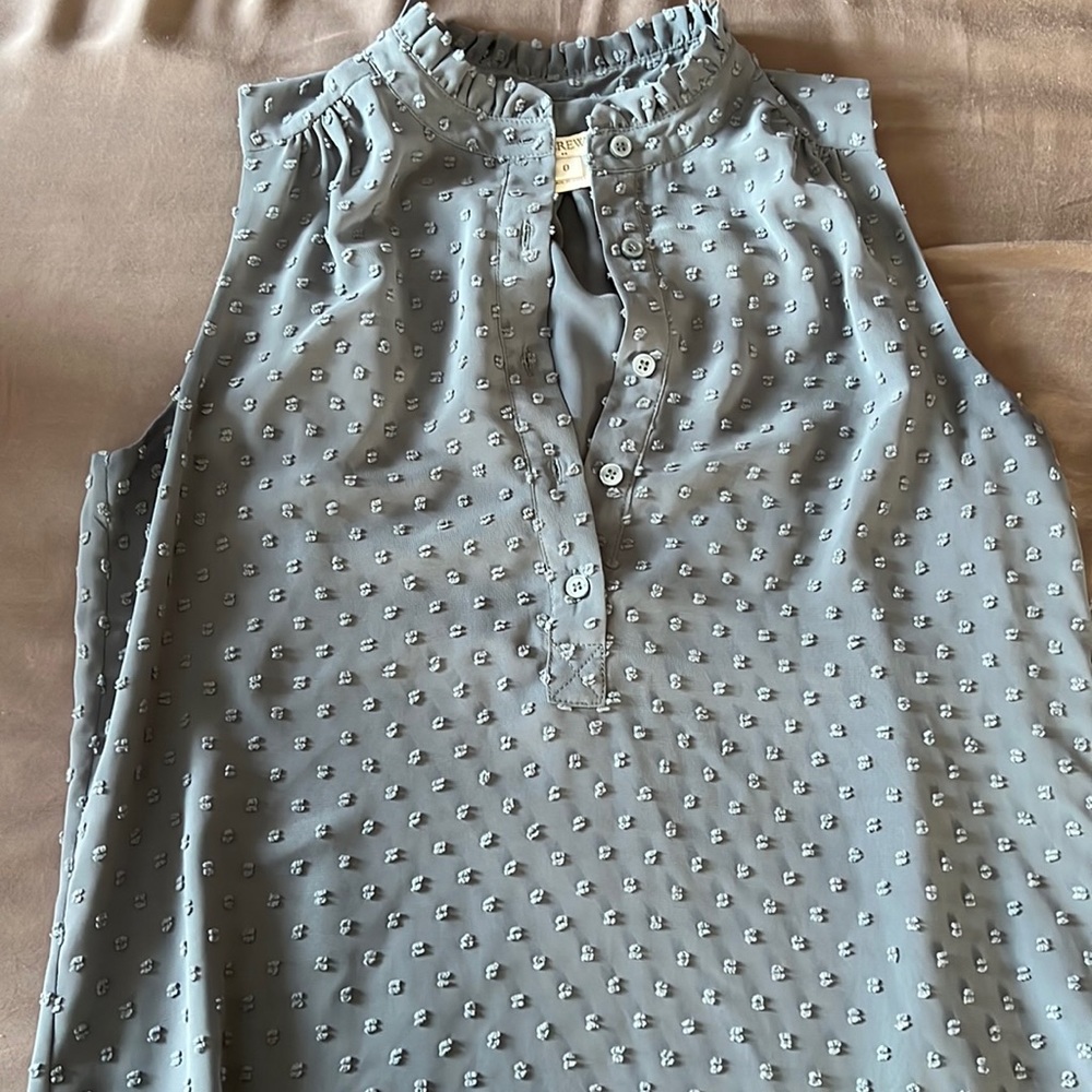 J crew sleeveless textured blouse